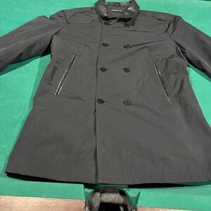 John Varvatos Black Raincoat for Men